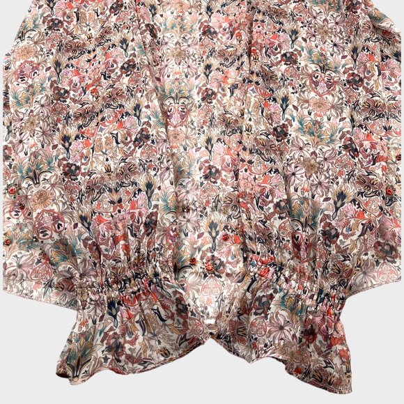 Zadig & Voltaire Taya Mousseline Mini Kaleido Floral Beaded Tunic Blouse Size S - Picture 9 of 16